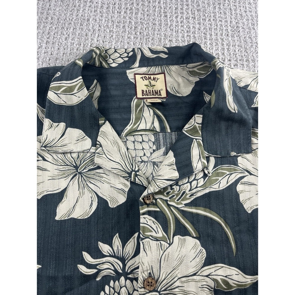 Vintage Tommy Bahama Hawaiian Camp Shirt 100%‎ Silk Mens XL Floral Pineapple